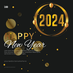 Fototapeta premium new year social media post template