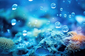 Fototapeta na wymiar Blue Lagoon: Coral in clear blue water.