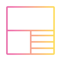 Grid Shape Creative Gradient Outline Icon