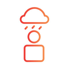 Mind Sad Thinking Gradient Outline Icon