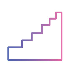 Escalator Stair Walking Gradient Outline Icon
