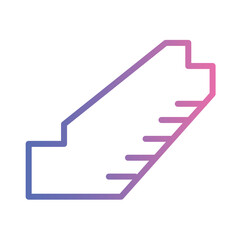 Escalator Stair Walking Gradient Outline Icon