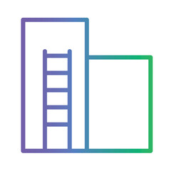 Factory Stairs Ladder Gradient Outline Icon
