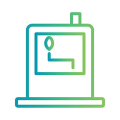 Mountain Camping Hiking Gradient Outline Icon