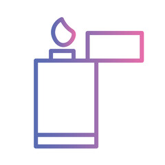 Mountain Camping Hiking Gradient Outline Icon