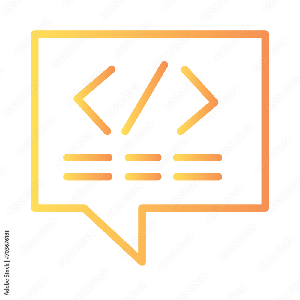 Poster code message bubble gradient outline icon