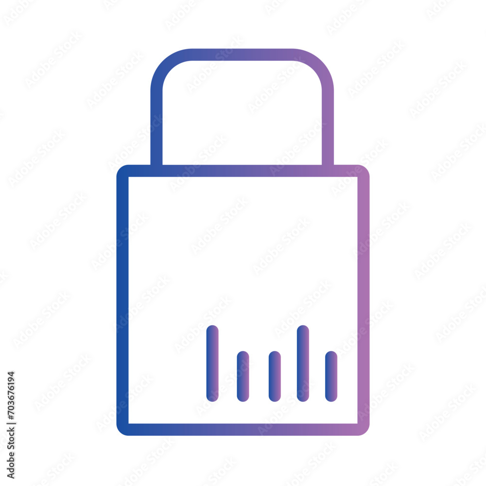 Poster code search product gradient outline icon