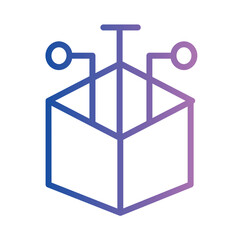 Code Data Open Gradient Outline Icon
