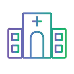 Obraz premium Hospital Medical Disability Gradient Outline Icon