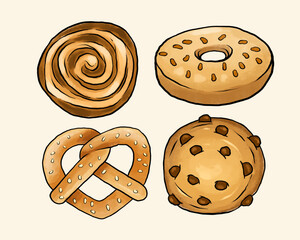 Bakery Bread Vector Illustrations Design