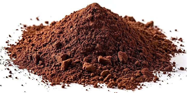 Aromatic delight. Close up of pile of brown coffee grounds capturing rich essence and natural beauty of freshly roasted espresso beans perfect for coffee connoisseurs