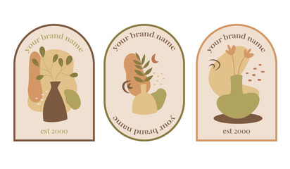 Boho Art style vector designs illustration for decoration. Simple and minimalist vintage vector art 