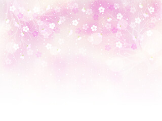 桜の花びらが舞う背景イラスト