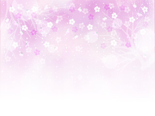 桜の花びらが舞う背景イラスト