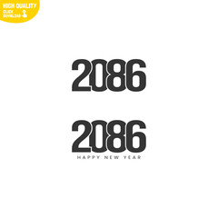 Creative Happy New Year 2086 Logo Design