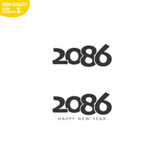 Creative Happy New Year 2086 Logo Design