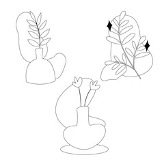 Boho Art style vector designs illustration for decoration. Simple and minimalist vintage vector art 