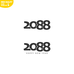 Creative Happy New Year 2088 Logo Design