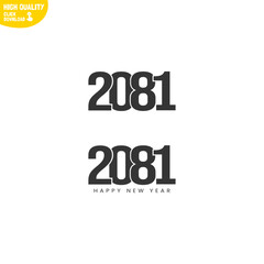 Creative Happy New Year 2081 Logo Design