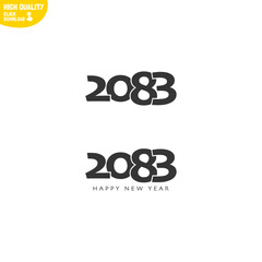 Creative Happy New Year 2083 Logo Design