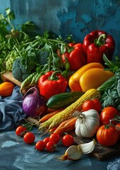 vegetables with rich colors, tasty, touch of fresh