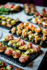 canape on the catering table