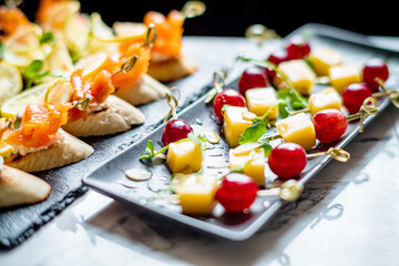 canape on the catering table