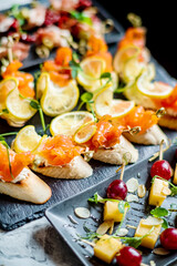 canape on the catering table