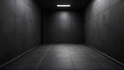 empty dark room with wall and floor 3d illustration