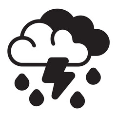 thunderstorm glyph icon