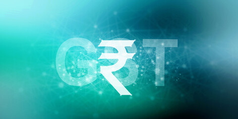 2d rendering GST Tax India with rupee sign