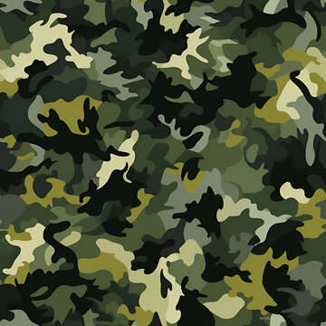 Vector background of camouflage pattern in green and black colors, simple stylish camouflage pattern.
Military theme, clothing, accessories, background for graphic design.
