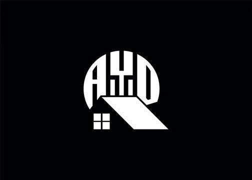 Real Estate Letter AYD Monogram Vector Logo.Home Or Building Shape AYD Logo