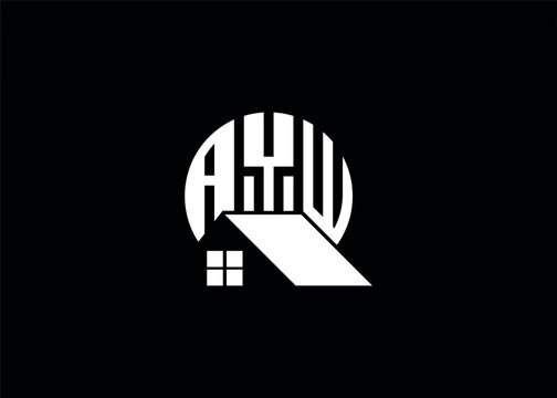 Real Estate Letter AYW Monogram Vector Logo.Home Or Building Shape AYW Logo.