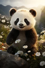 Foto op Plexiglas full body panda cartoon wallpaper © Muntazhar