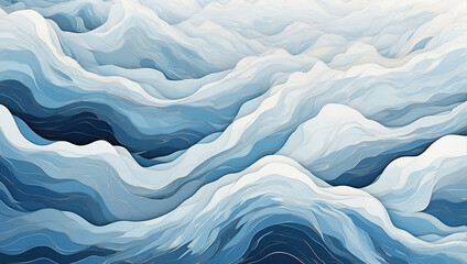 Obraz premium Abstract blue wavy background. Generative Ai