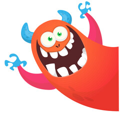 Funny cartoon monster. Vector illustration isolated
