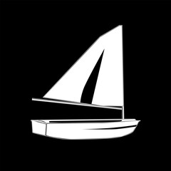 a silhouette vector illustration of a sailing boat.