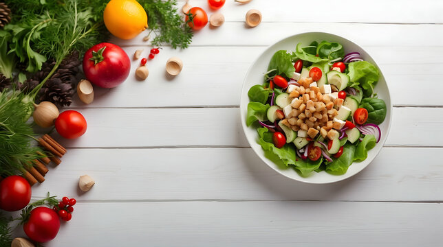 Salad wallpaper with copy space, Fresh salad visuals, Salad and healthy food backdrop stock, Mixed salad scenes with space for text, Healthy food moments in wallpaper
