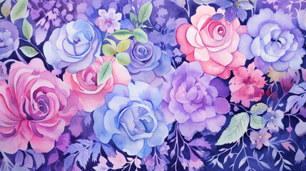 floral watercolor wallpaper texture. Floral background.