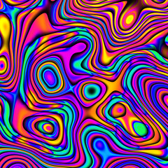Fototapeta na wymiar Abstract colorful wavy groovy psychedelic background