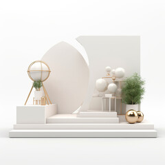 Modern White Event Stand 3D Mockup