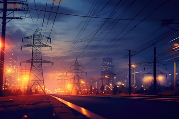 High voltage Tower, Generative AI - Powered by Adobe
