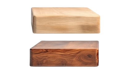Obraz premium square wood podium mockup isolated on transparent background cutout