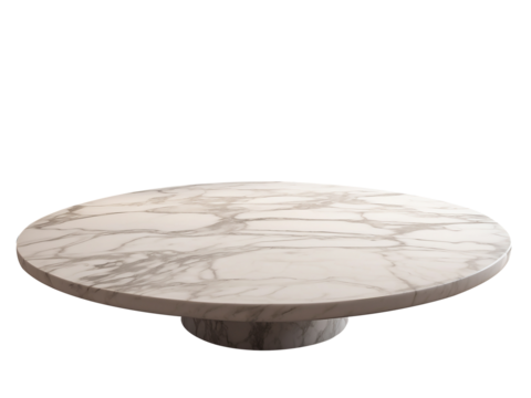Round grey marble table top slab isolated 