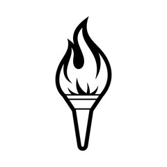 Torch Vector Logo Design Template