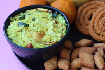 Diwali faral, festival food, Indian snacks, ladoo, chakali, chiwada, shankarpali