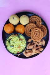 Diwali faral, festival food, Indian snacks, ladoo, chakali, chiwada, shankarpali