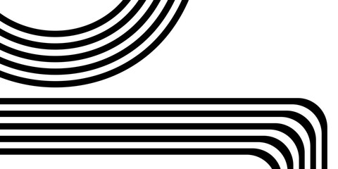 Black on white abstract perspective wave and zigzag line stripes with 3d dimensional effect isolated on white.