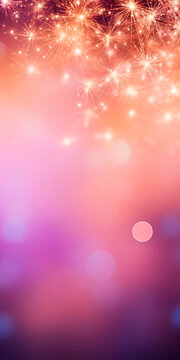 Fireworks display. Abstract firework background with free space for text. Gold  sparkling glitter design background.